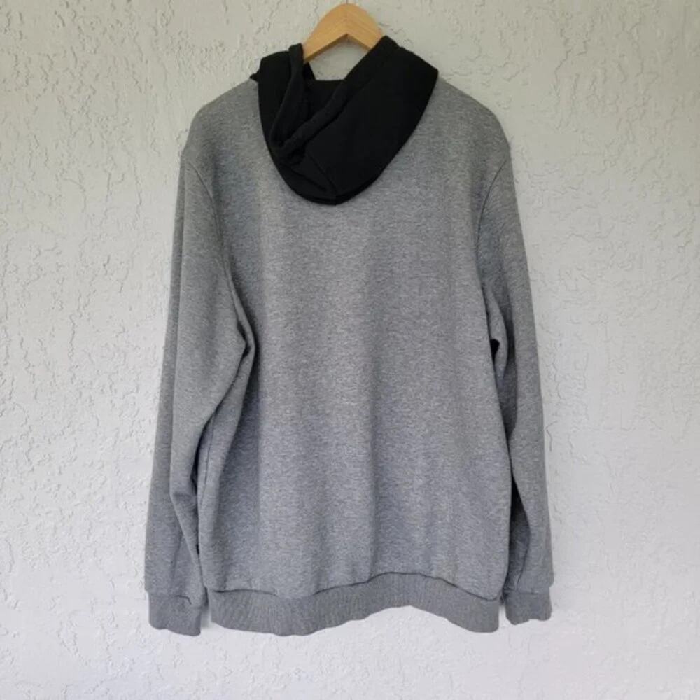 PUMA Hoodie Sweatshirt Mens XLT Gray Black Logo Pullover Long Sleeve - Picture 5 of 10